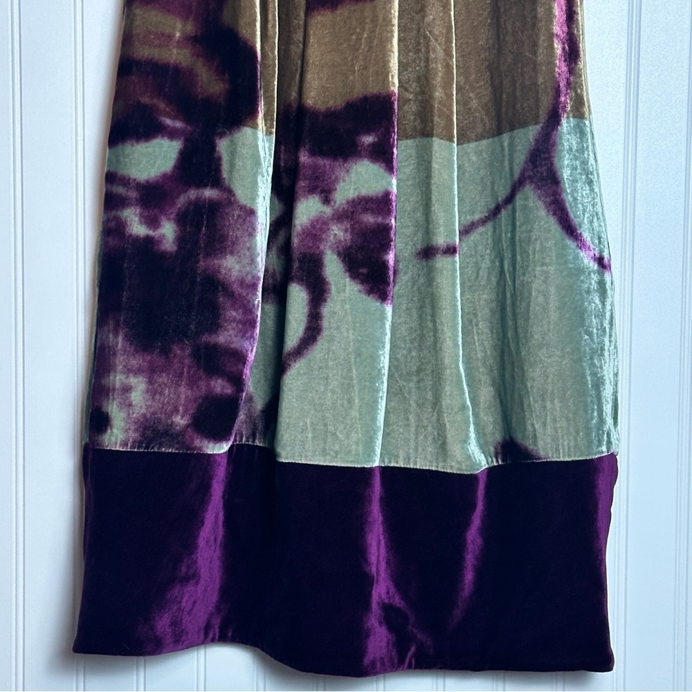Etro Milano Orange and Purple abstract Sleeveless velvet Mini Dress size 38 - Picture 4 of 9